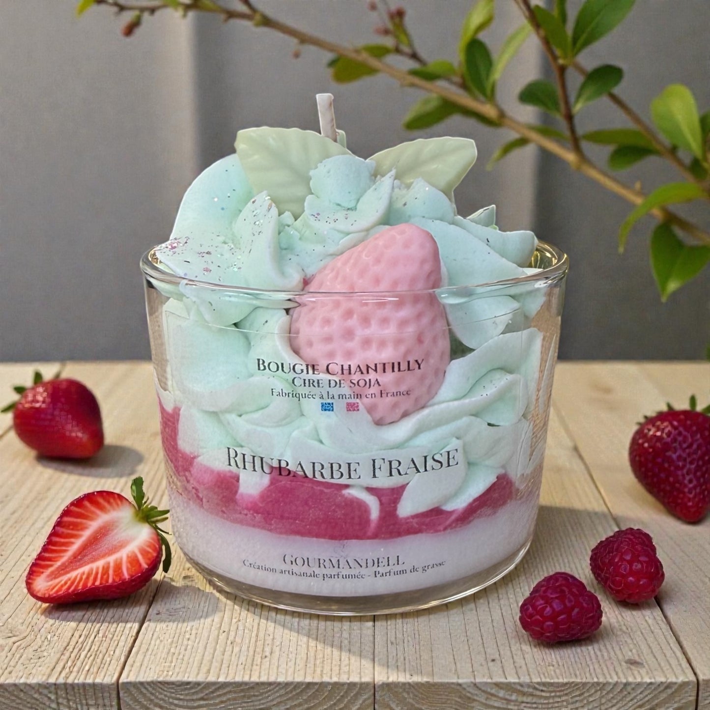 Bougie parfumée Rhubarbe Fraise