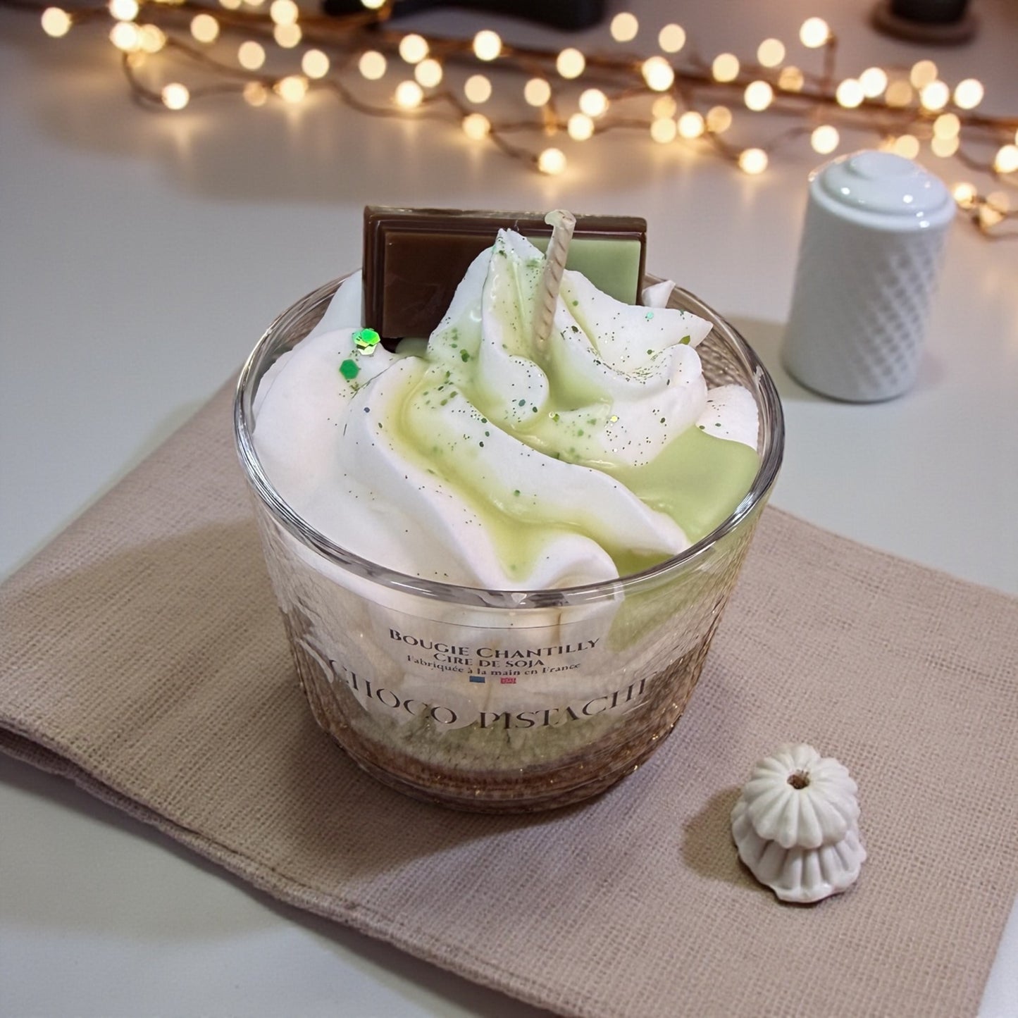 Bougie parfumée Chocolat Pistache – Fabrication artisanale française