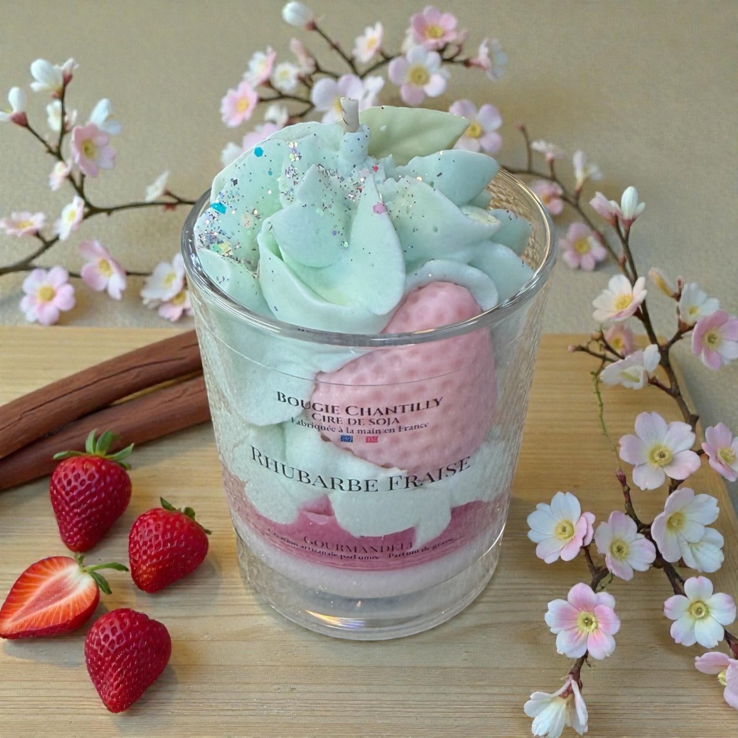 Bougie parfumée Rhubarbe Fraise
