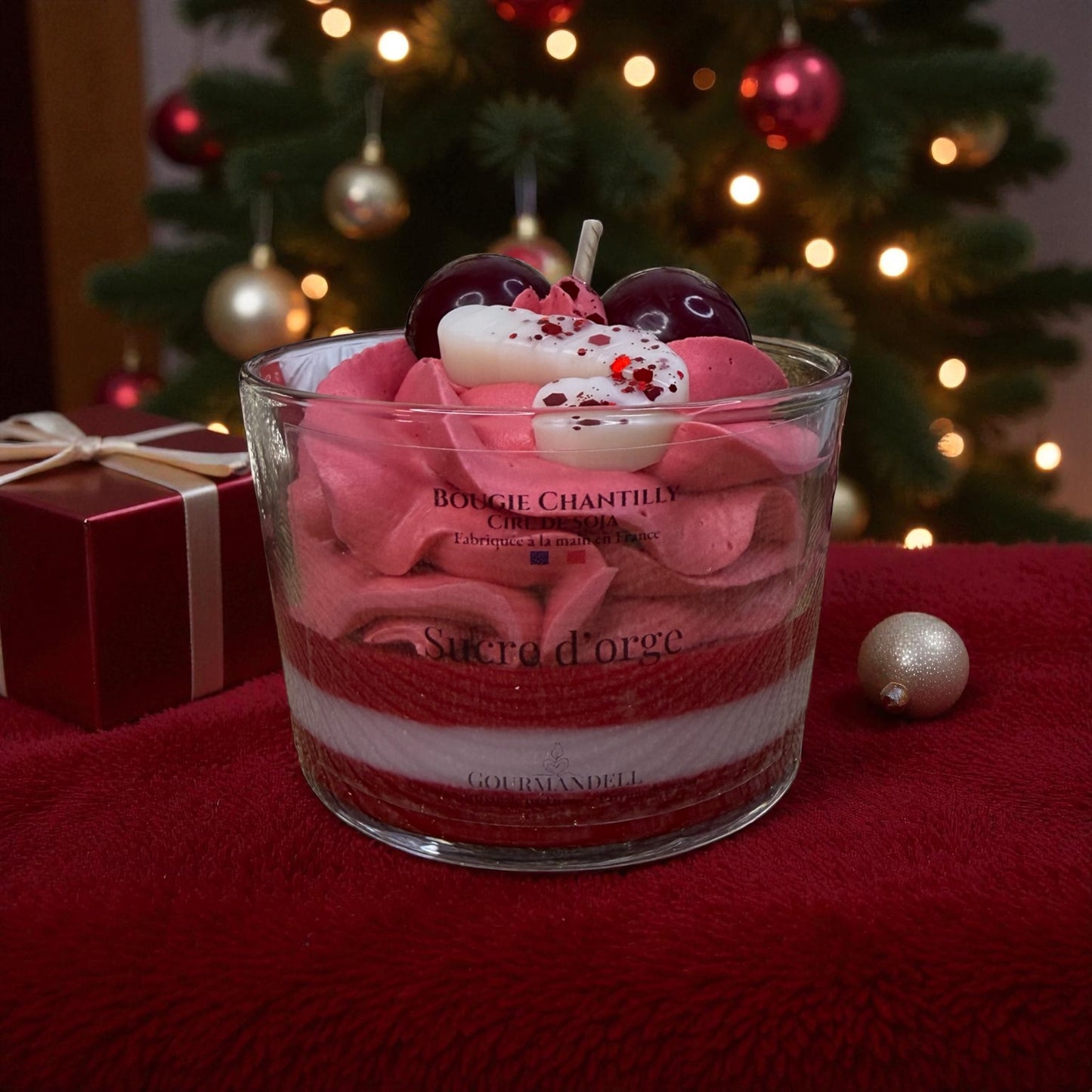 Bougie parfumée Sucre d’Orge – Édition Limitée de Noël