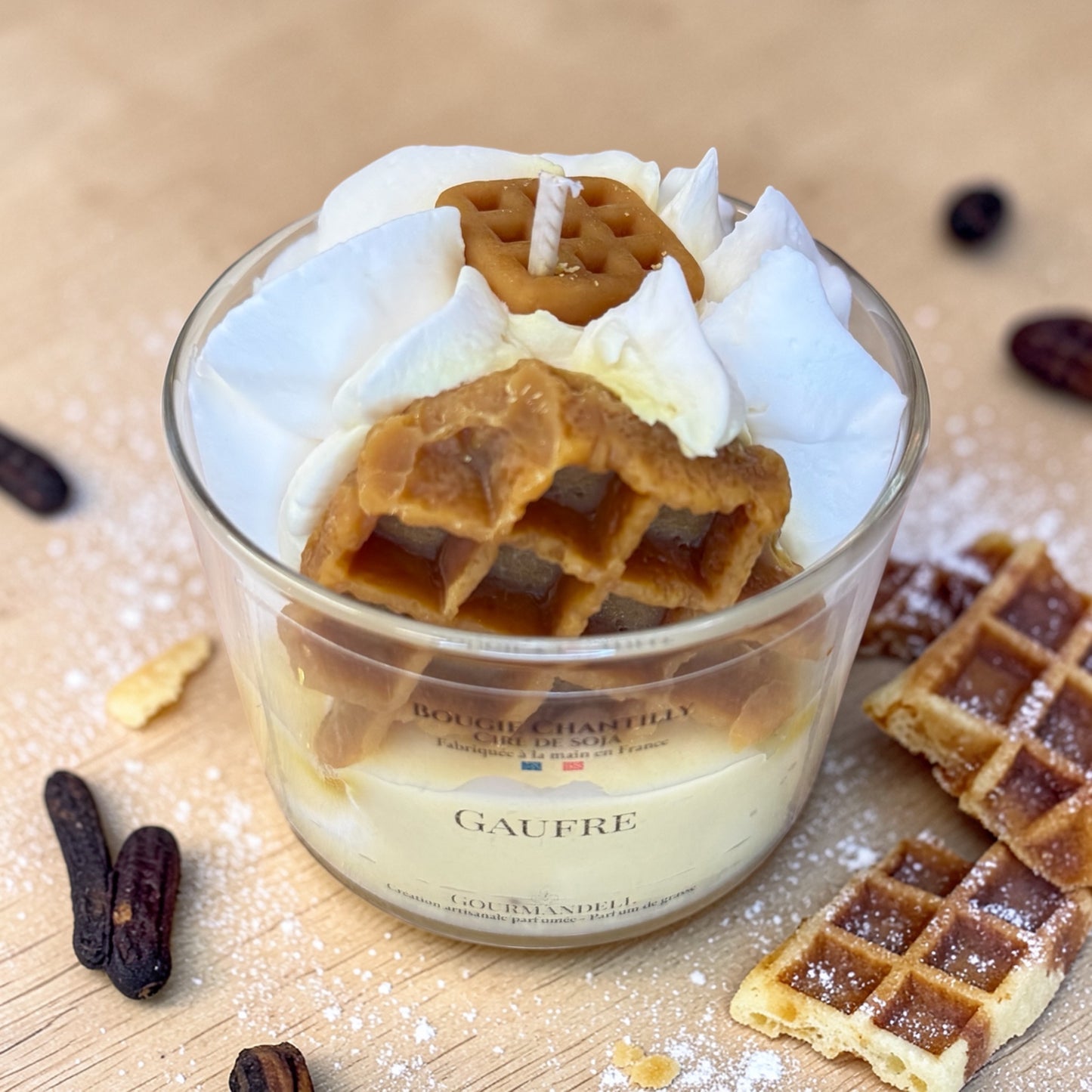 Bougie chantilly parfum Gaufre
