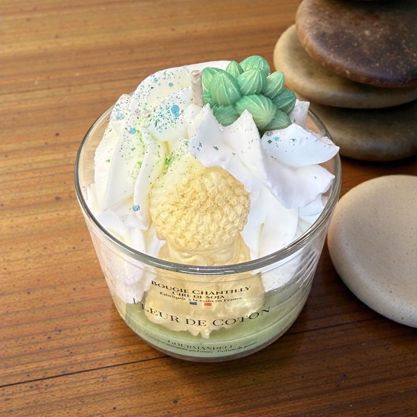 Bougie parfumée Fleur de Coton – Cire de soja – Fabrication artisanale