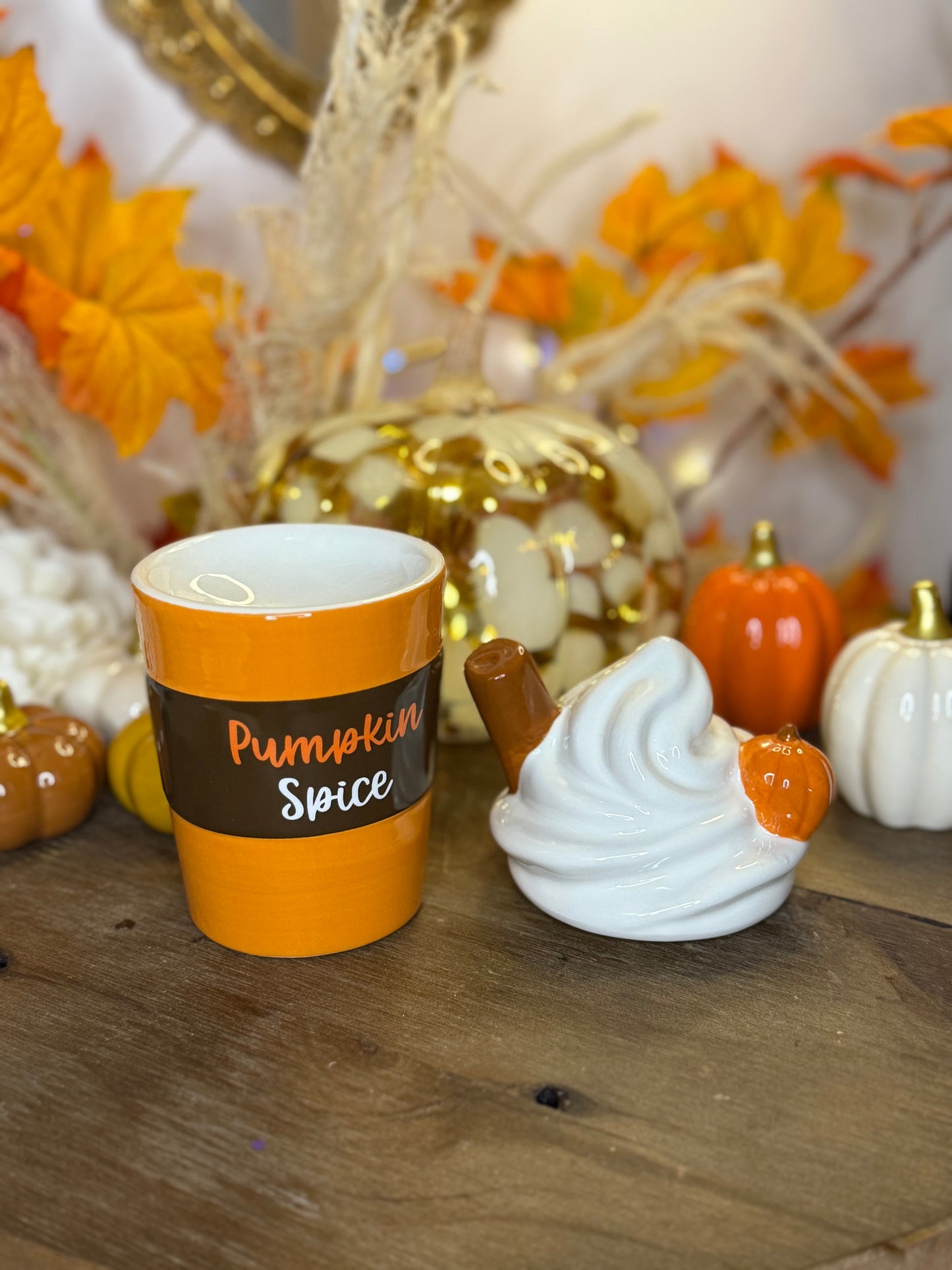Diffuseur Céramique Pumpkin Spice Latte – Chauffe-plat et Brûle-parfum Automnal