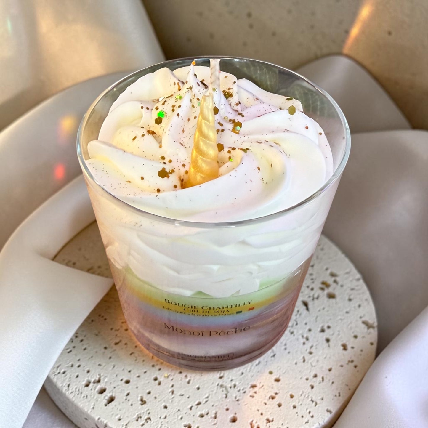 Bougie Chantilly Éphémère – Pièce Unique