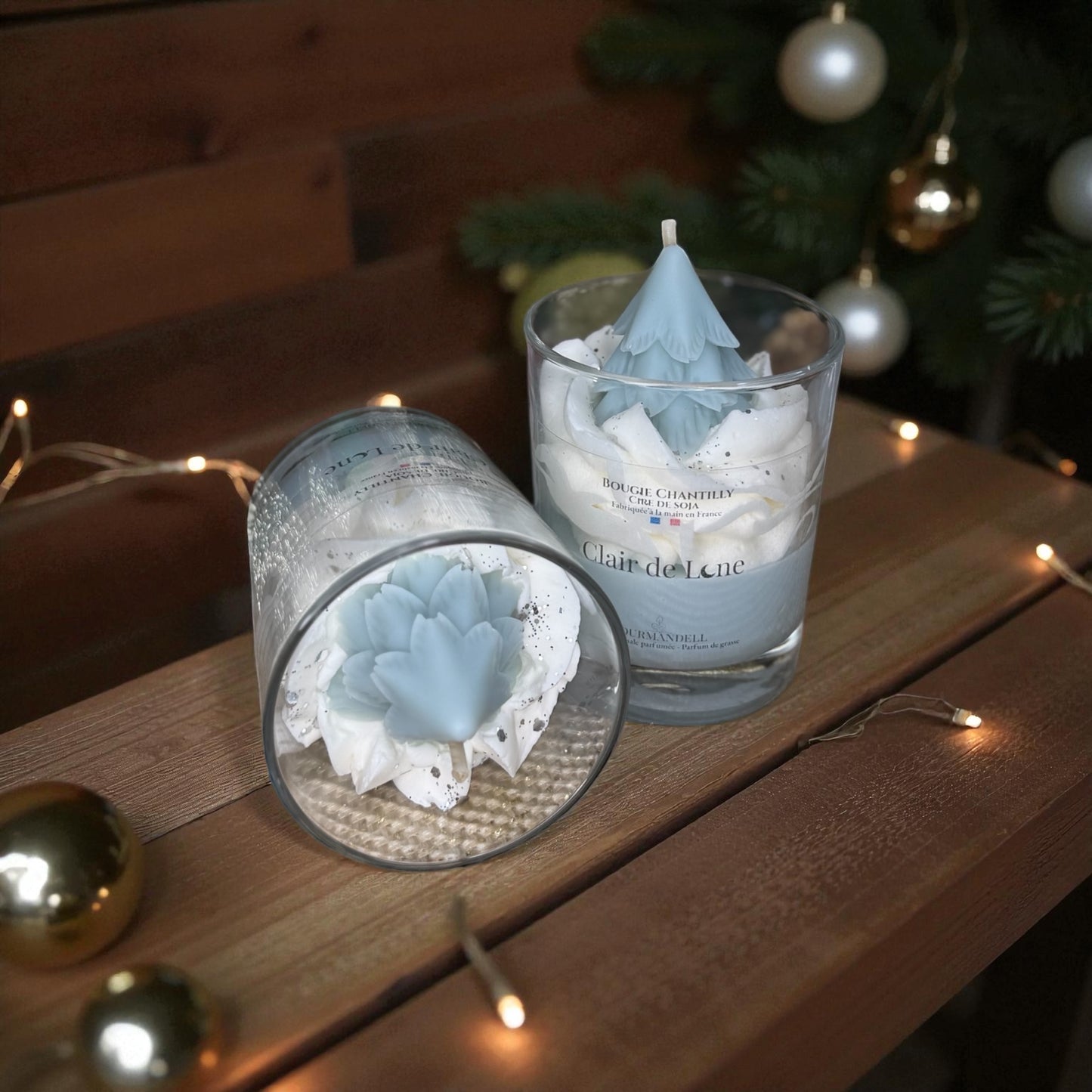 Bougie Chantilly Clair de Lune — Édition Spéciale Noël ❄️🌙