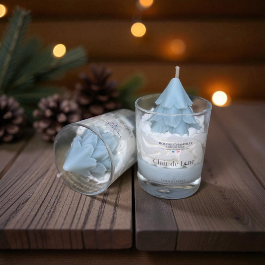 Bougie Chantilly Clair de Lune — Édition Spéciale Noël ❄️🌙