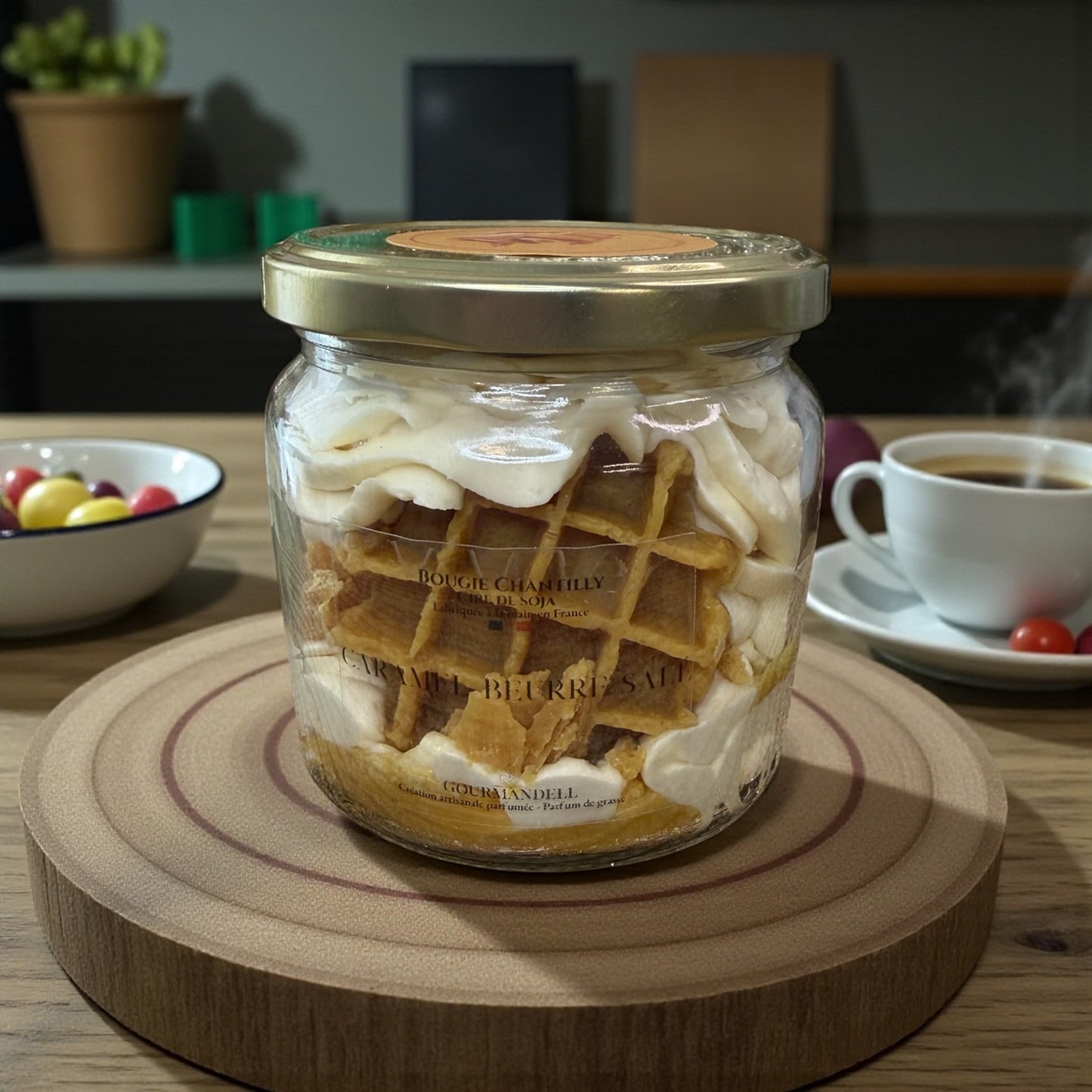 Bougie Chantilly Caramel Beurre Salé — Douceur irrésistible 🍮✨