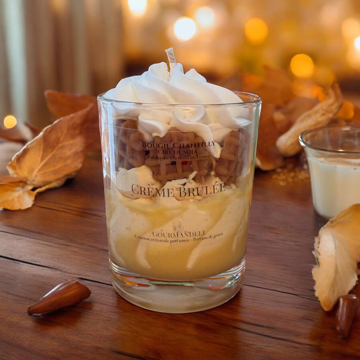 🍮 CRÈME BRÛLÉE — Bougie chantilly artisanale