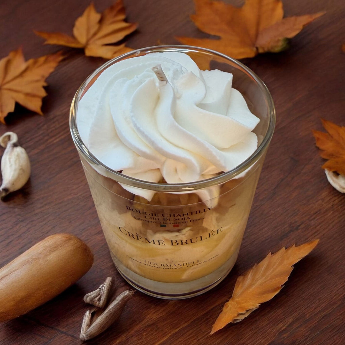 🍮 CRÈME BRÛLÉE — Bougie chantilly artisanale
