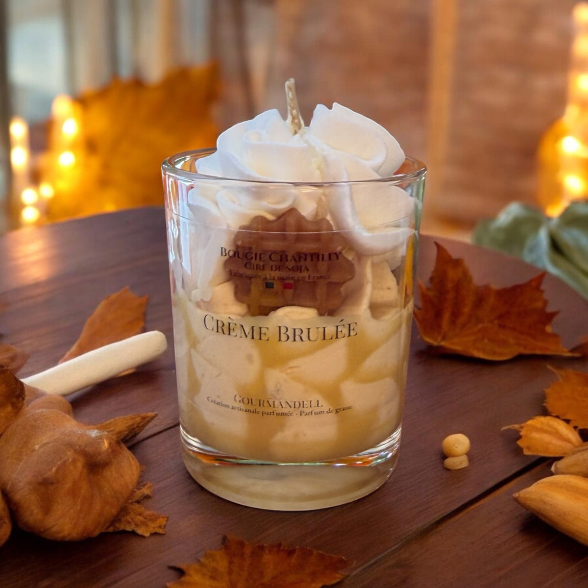 🍮 CRÈME BRÛLÉE — Bougie chantilly artisanale