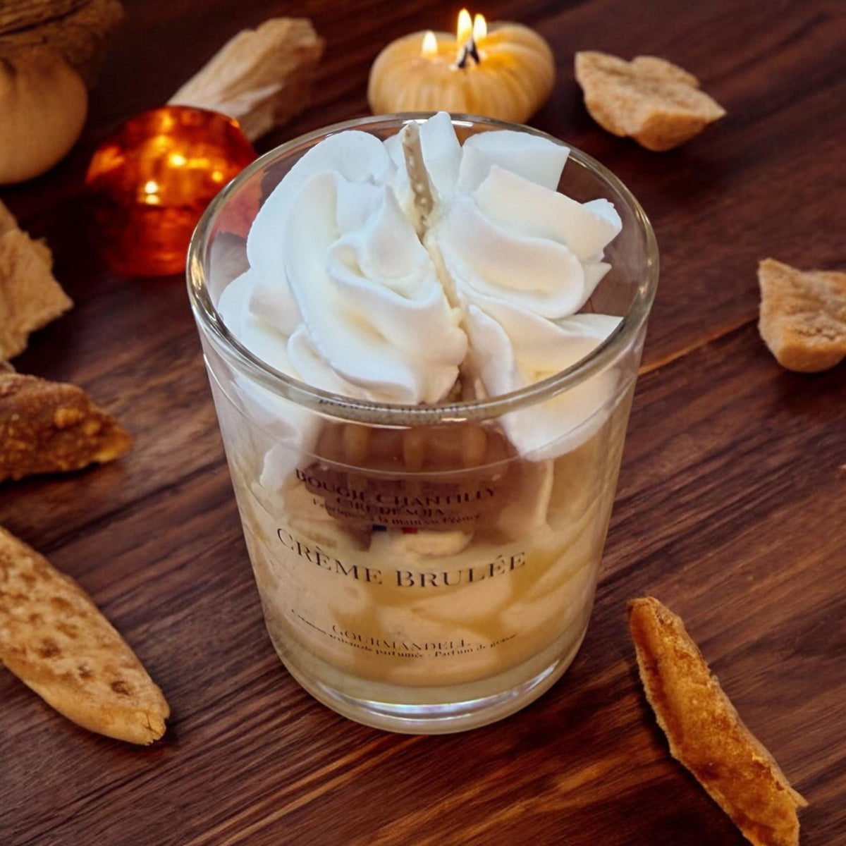 🍮 CRÈME BRÛLÉE — Bougie chantilly artisanale