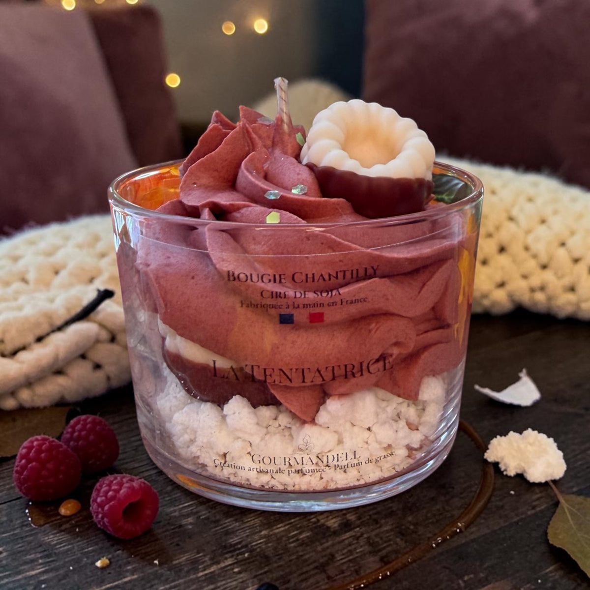 🍓 LA TENTATRICE — Bougie chantilly