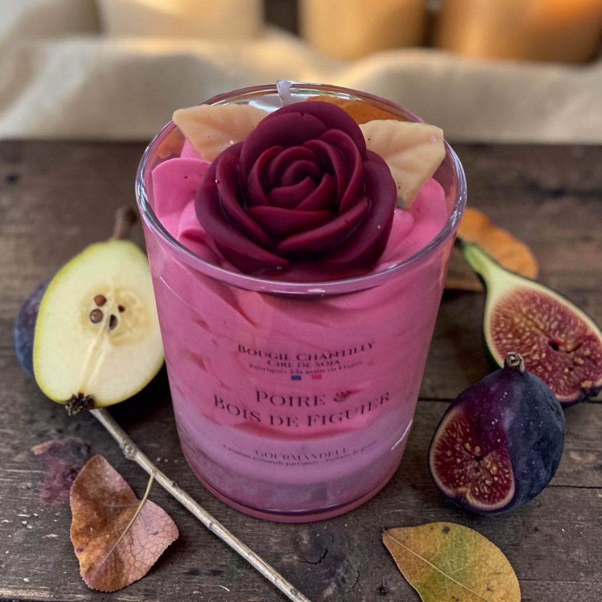 🍐 Bougie chantilly Poire & Bois de Figuier — 140 g