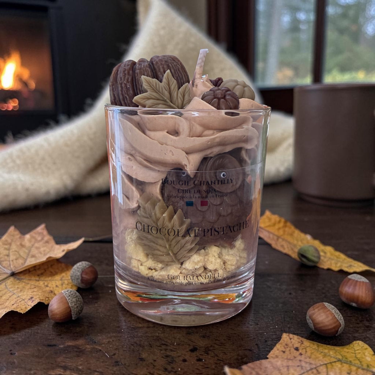 🍫 Choco Pistache — Bougie chantilly 140 g