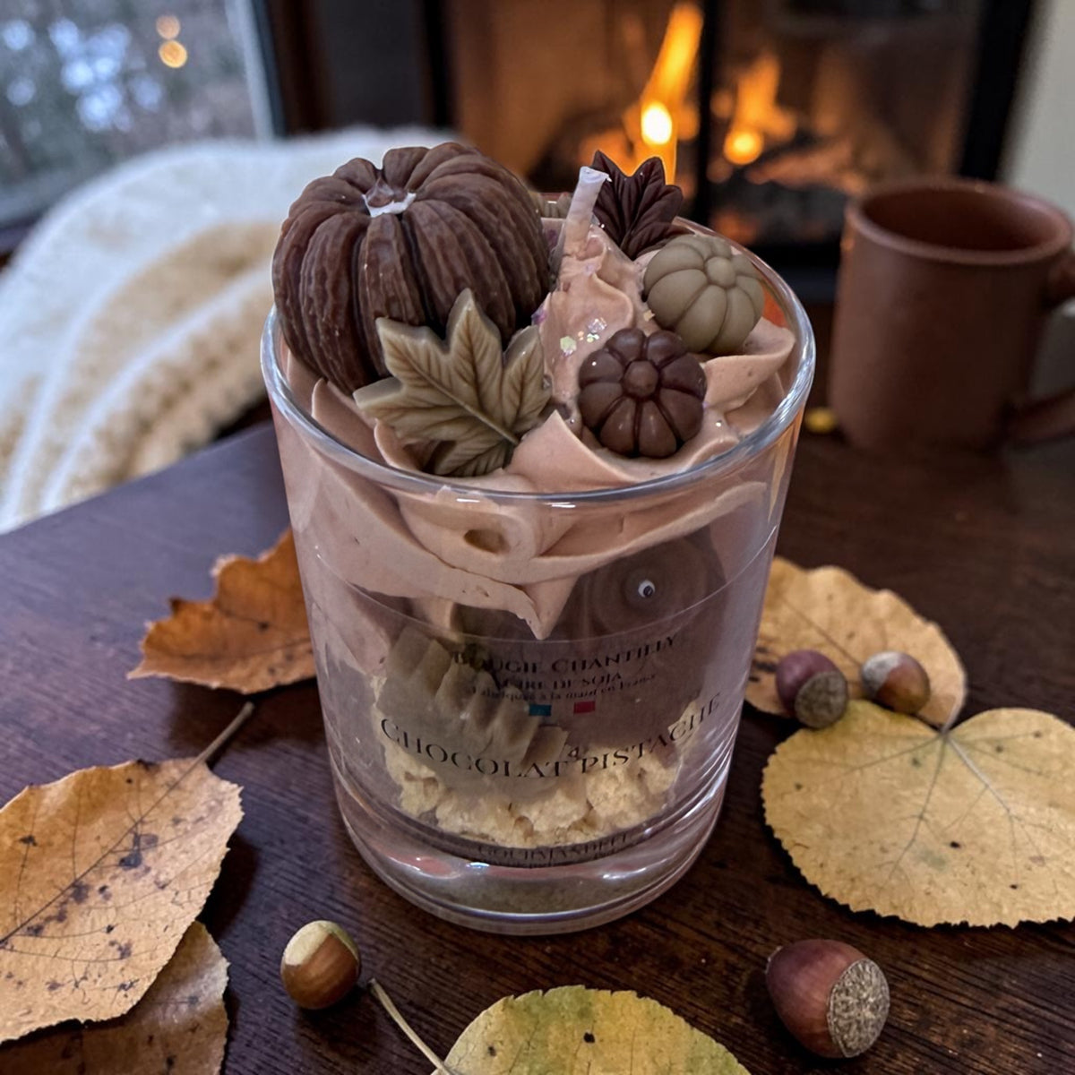 🍫 Choco Pistache — Bougie chantilly 140 g