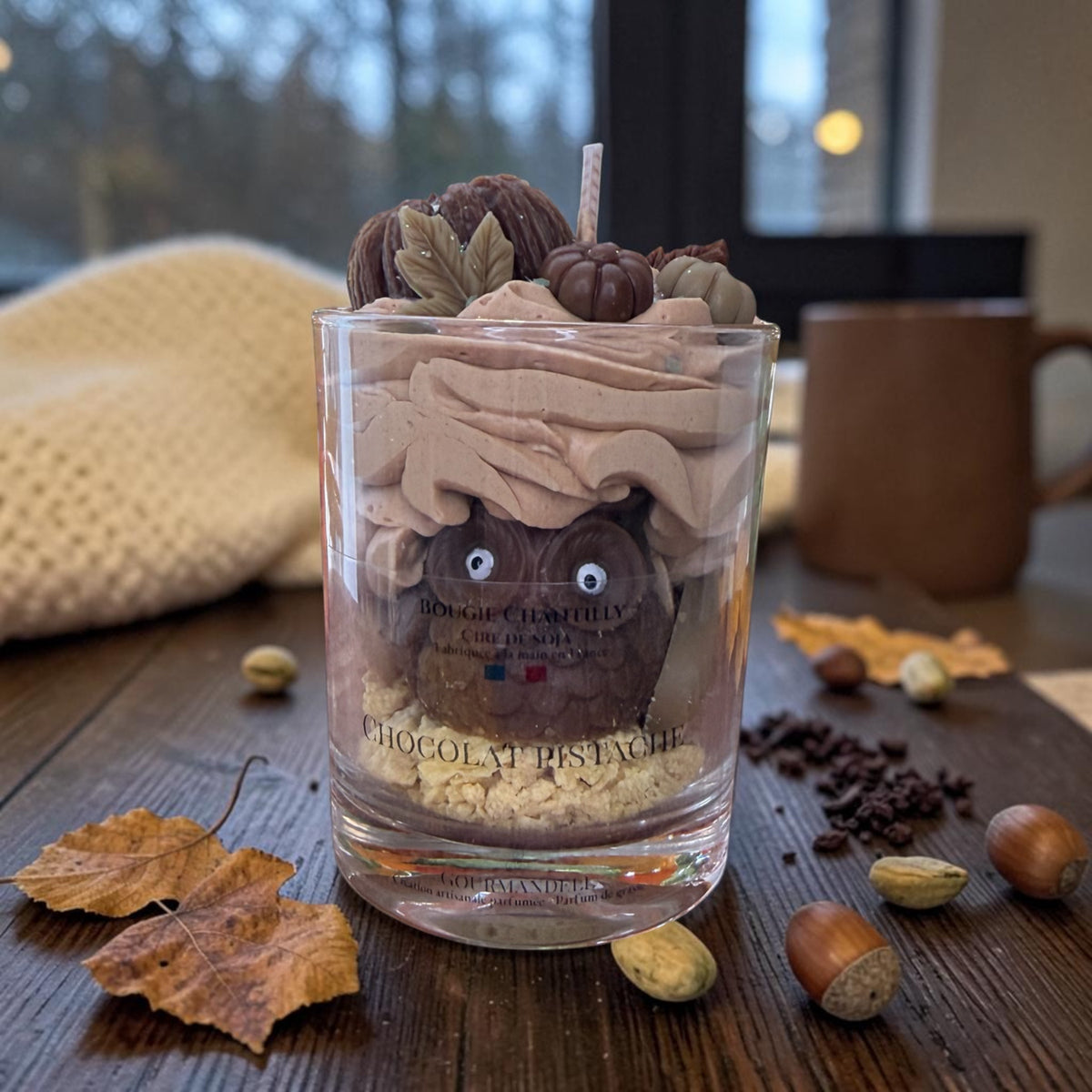 🍫 Choco Pistache — Bougie chantilly 140 g
