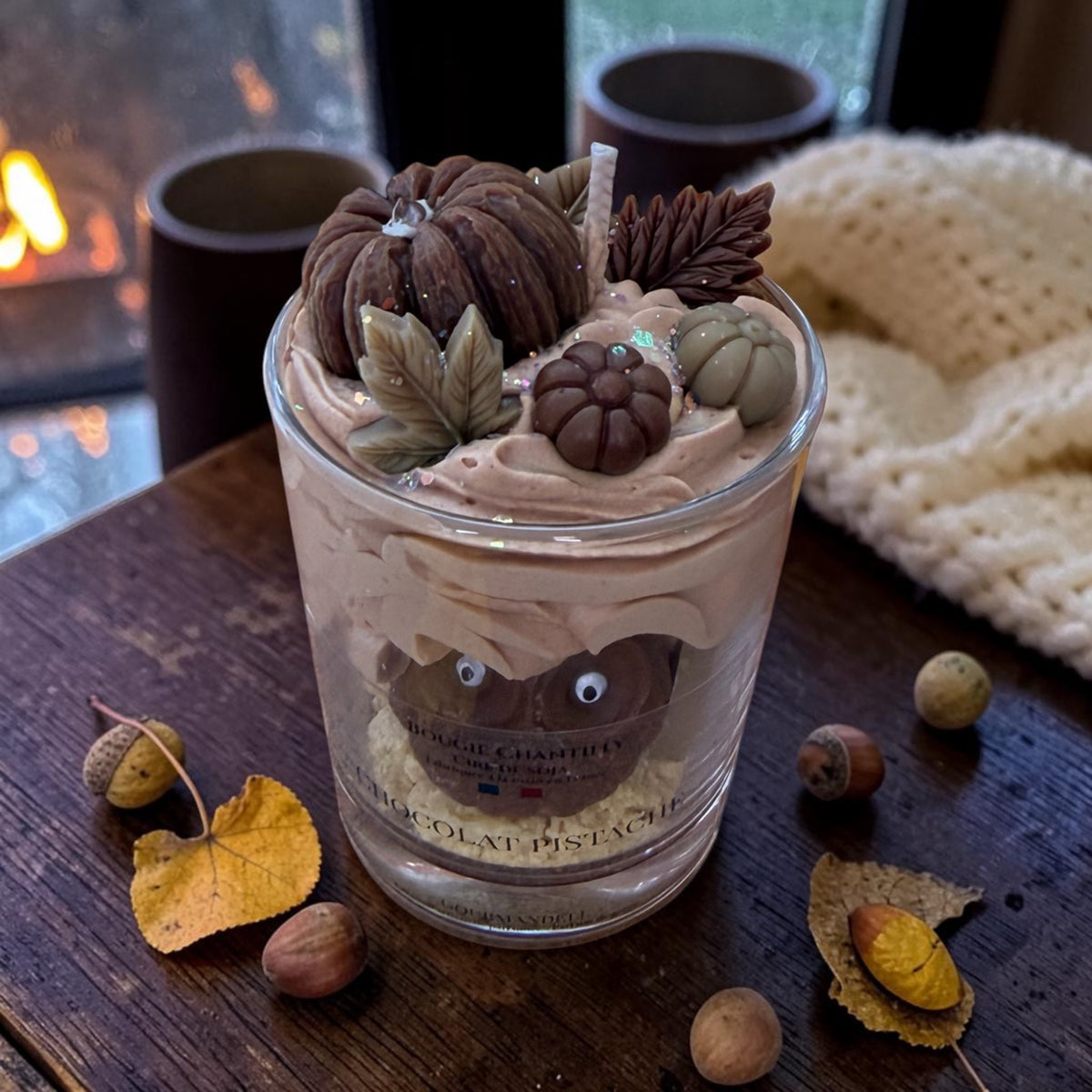 🍫 Choco Pistache — Bougie chantilly 140 g