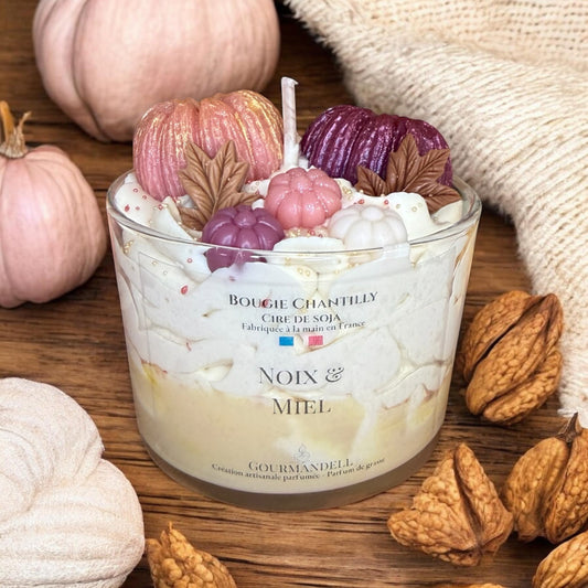 🍯 Noix & Miel — Bougie chantilly