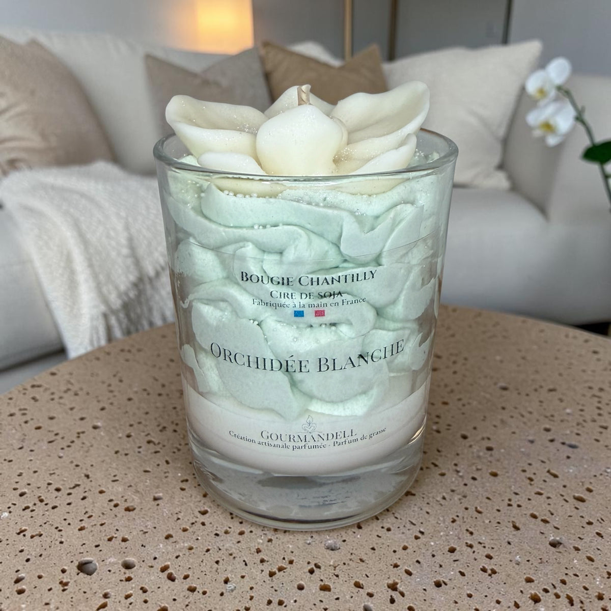 🤍 Bougie chantilly Orchidée Blanche