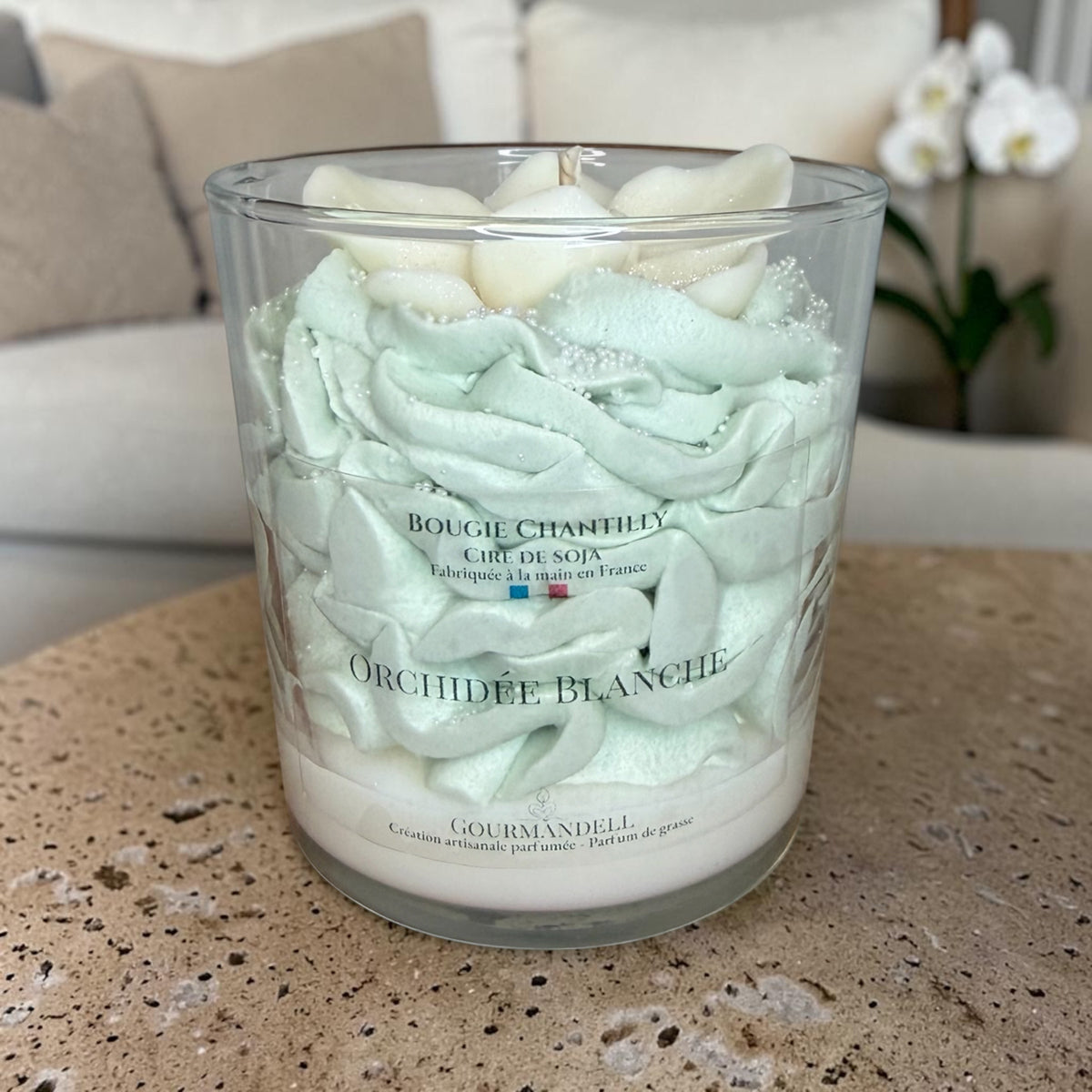 🤍 Bougie chantilly Orchidée Blanche