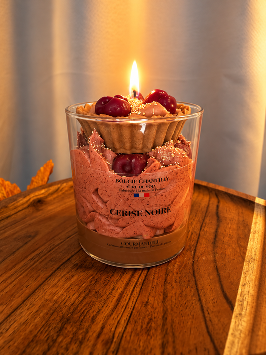 🍒 Bougie chantilly Cerise Noire