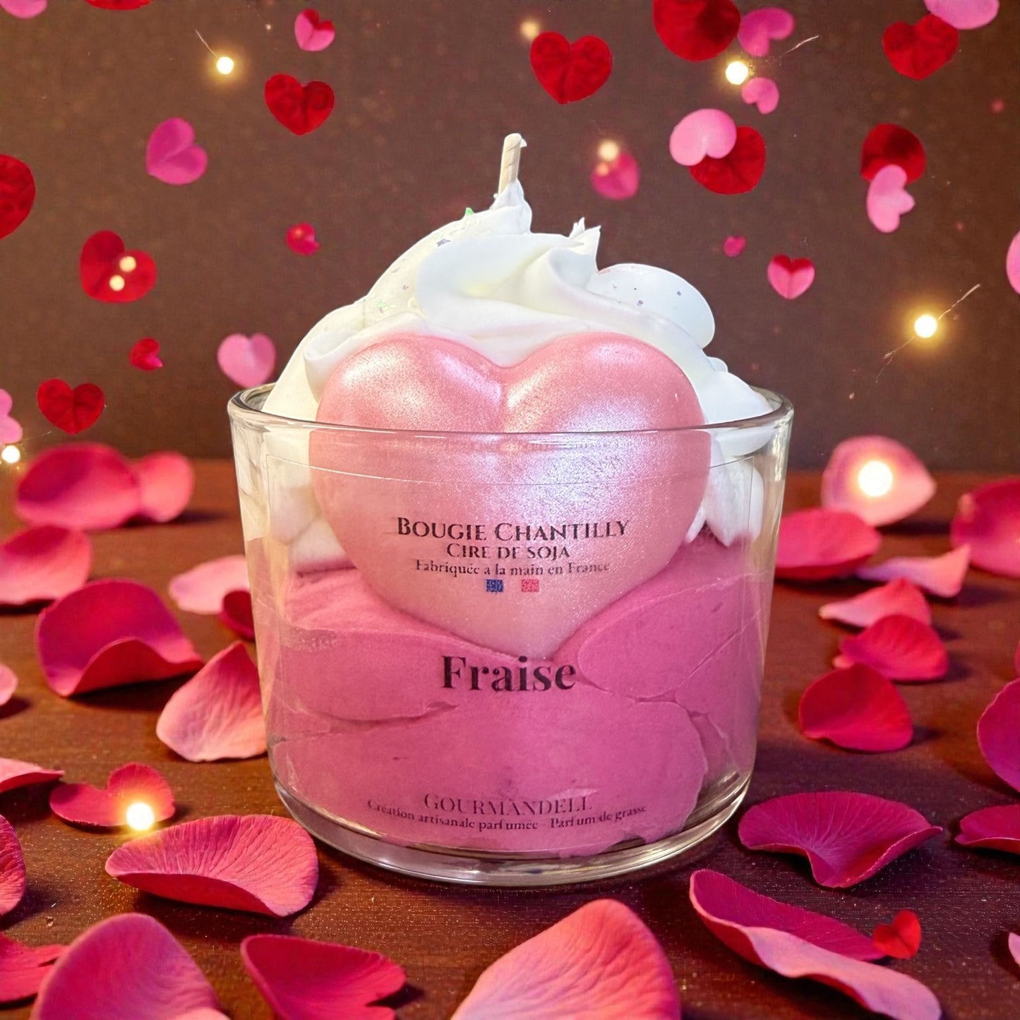 🍓❤️ Bougie Parfumée Fraise – Édition Spéciale Amour