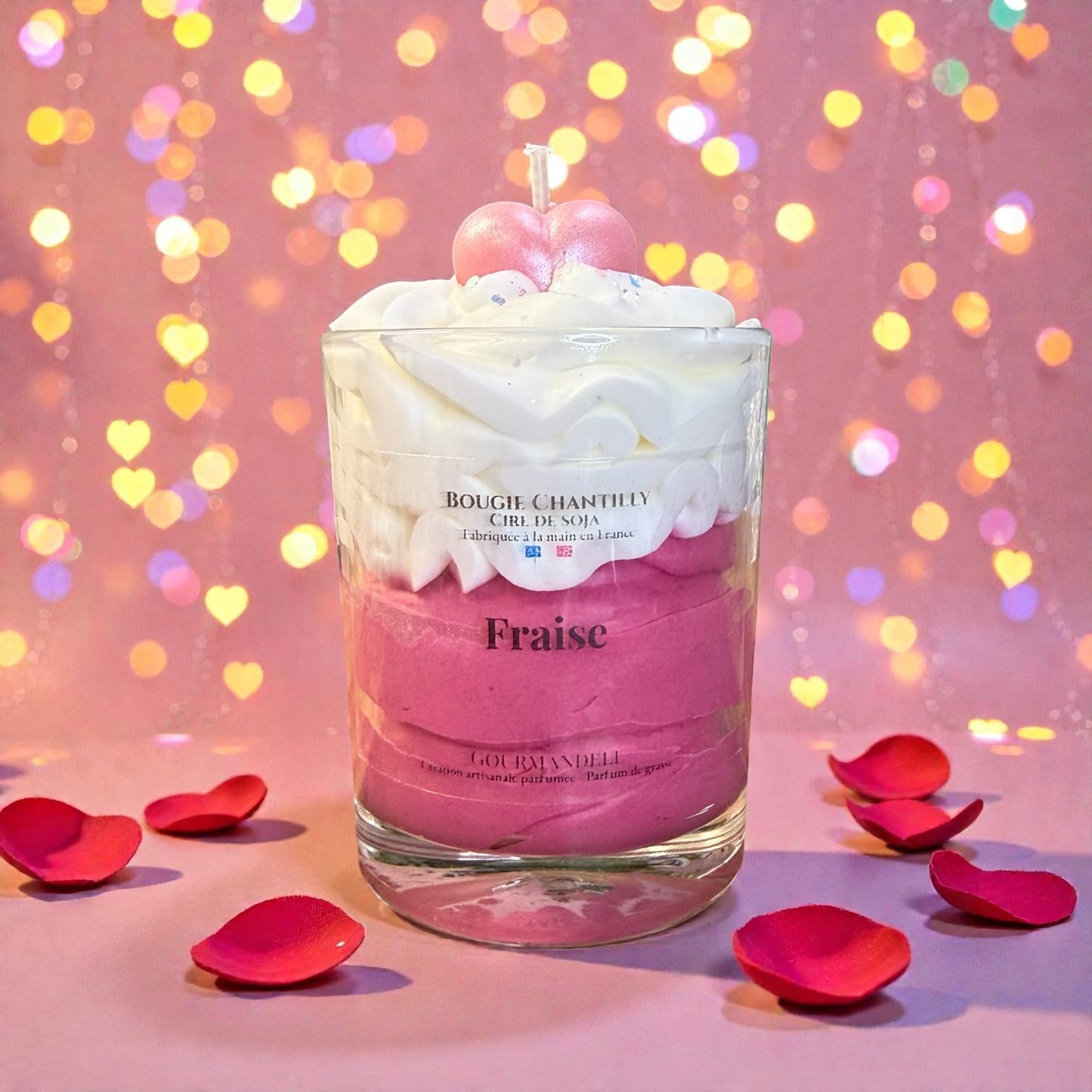 🍓❤️ Bougie Parfumée Fraise – Édition Spéciale Amour