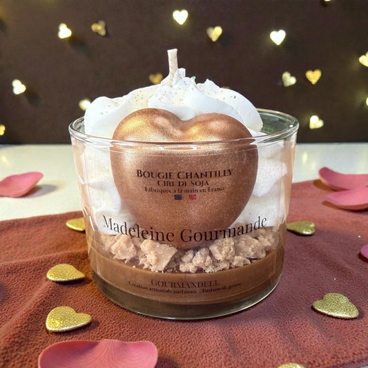 🤎 Bougie Parfumée Madeleine Gourmande – Édition Douceur & Amour