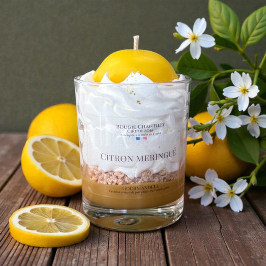🍋 Bougie Parfumée Citron Meringué – Gourmande & Lumineuse