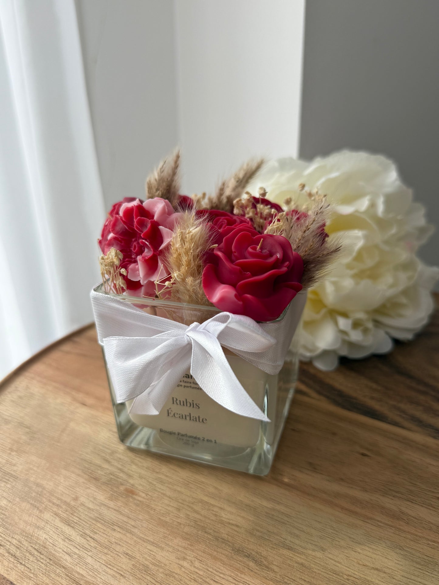 Bougie 2 en 1 Rubis & Écarlate – Fondants + Bougie Parfumée – Création Artisanale Unique
