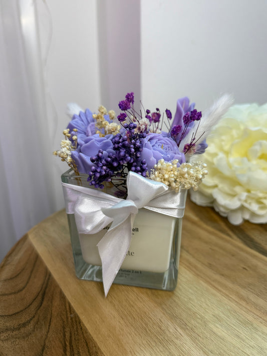 Bougie Parfumée Violette – Bougie 2 en 1 décorative et parfum d’ambiance
