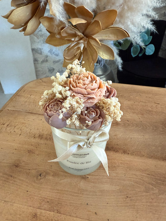 Bougie Parfumée Poudre de Riz - Bouquet 2 en 1