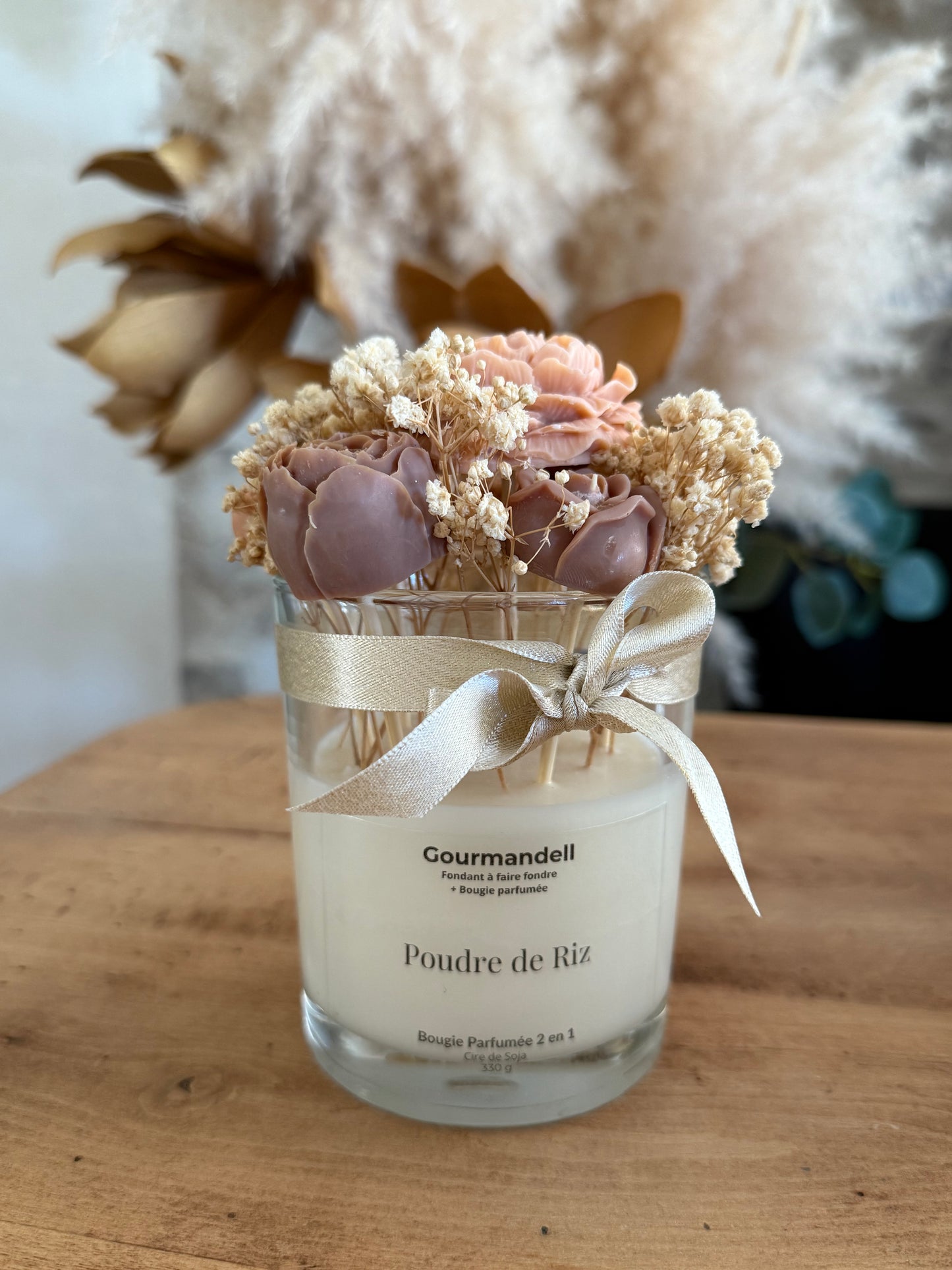 Bougie Parfumée Poudre de Riz - Bouquet 2 en 1