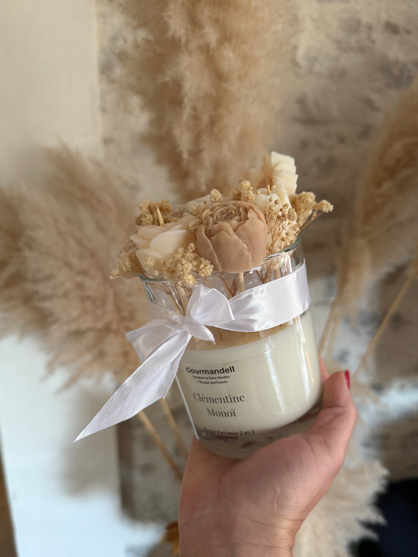 Bougie Parfumée Clémentine Monoï - Bouquet 2 en 1