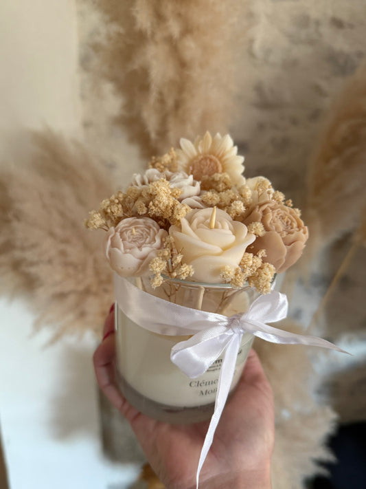 Bougie Parfumée Clémentine Monoï - Bouquet 2 en 1