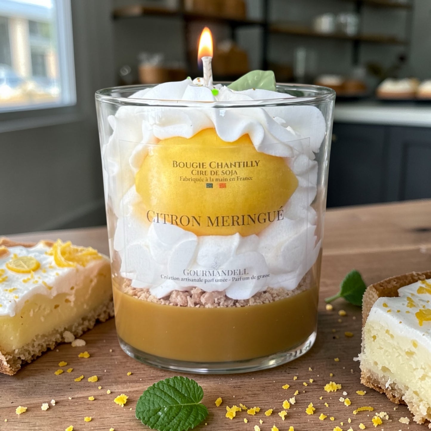 🍋 Bougie Parfumée Citron Meringué – Gourmande & Lumineuse