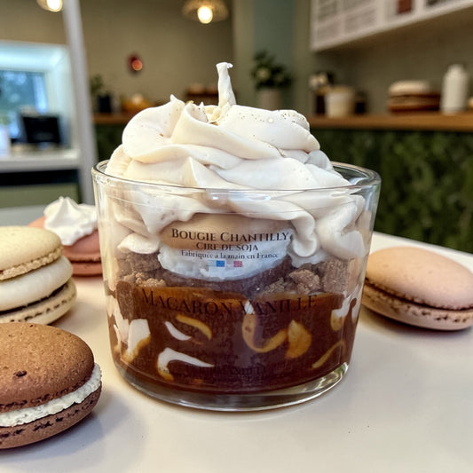 Bougie chantilly parfum Macaron Vanille