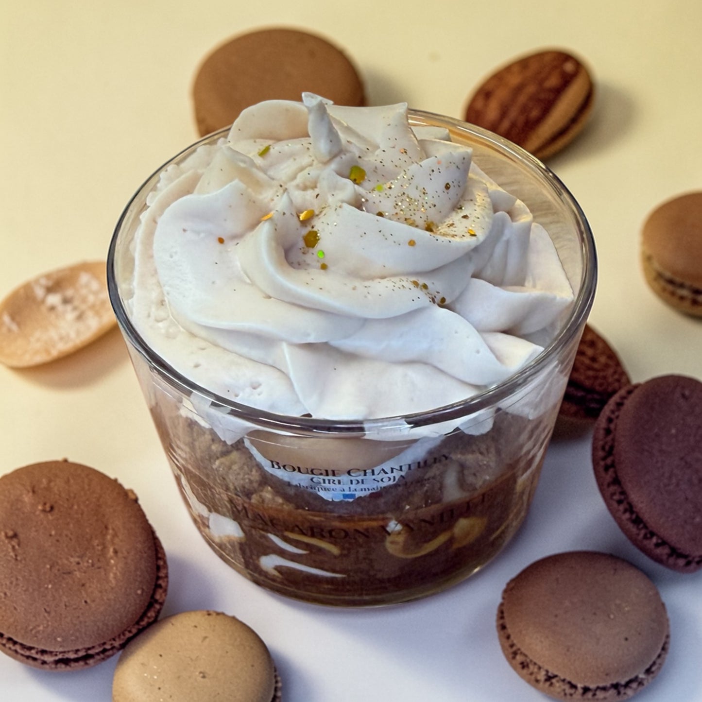Bougie chantilly parfum Macaron Vanille