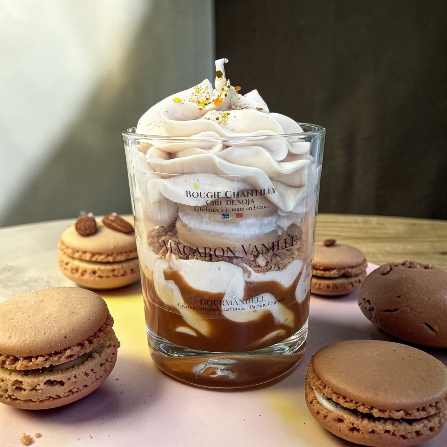 Bougie chantilly parfum Macaron Vanille