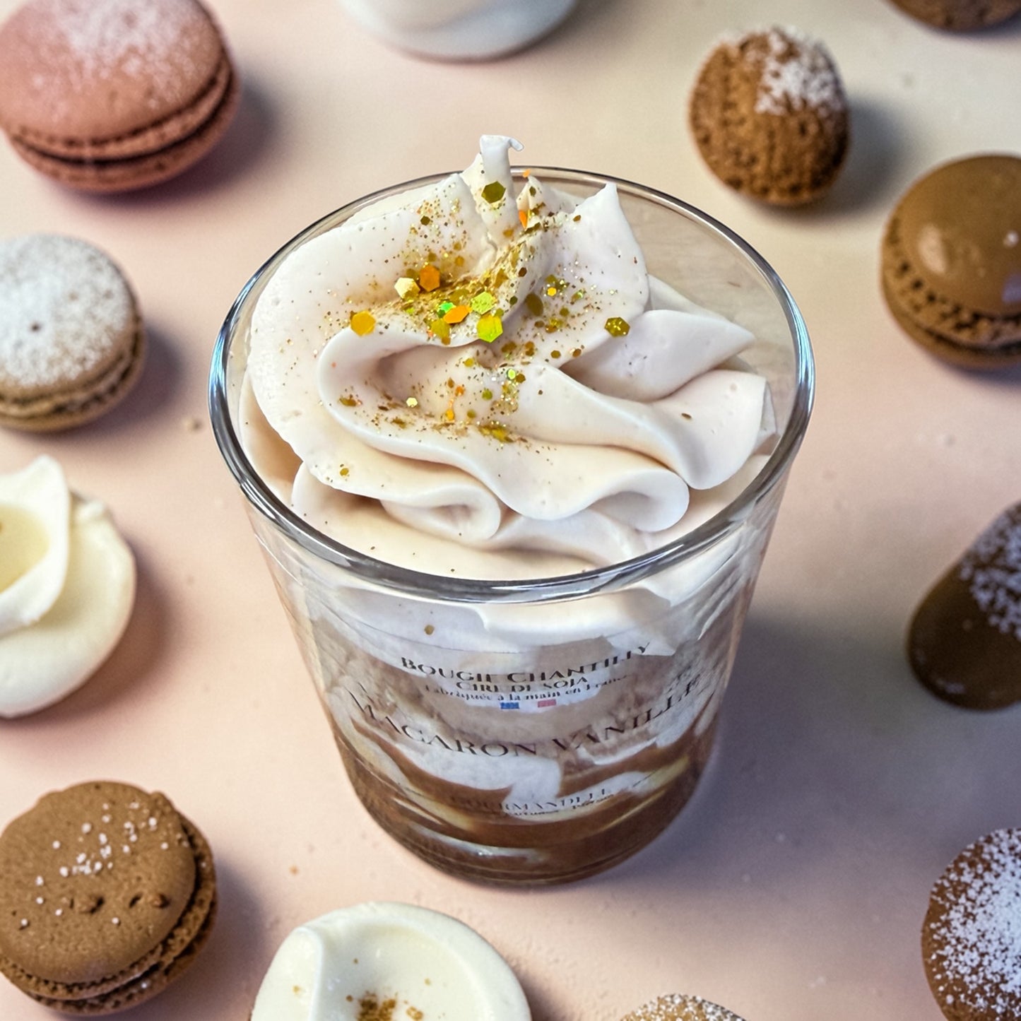 Bougie chantilly parfum Macaron Vanille