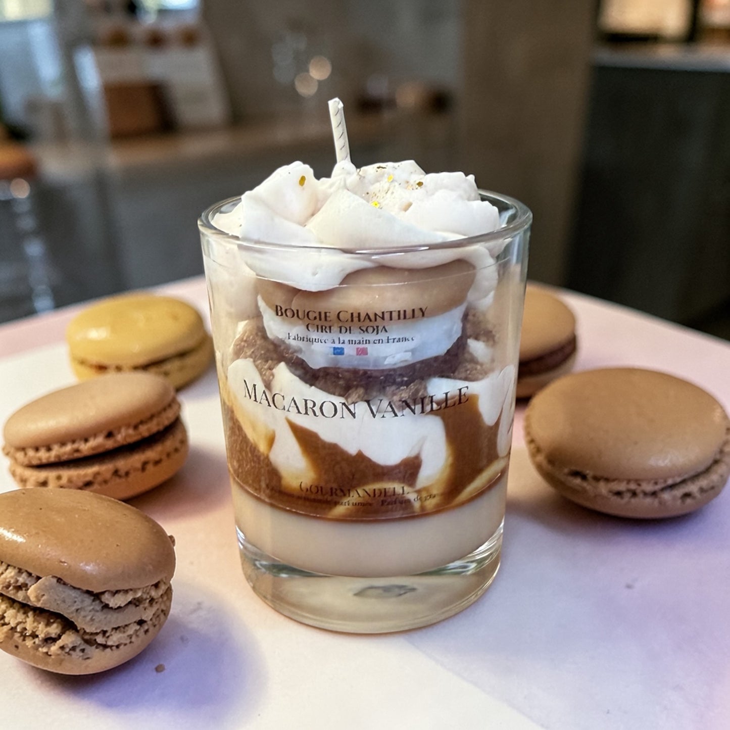 Bougie chantilly parfum Macaron Vanille