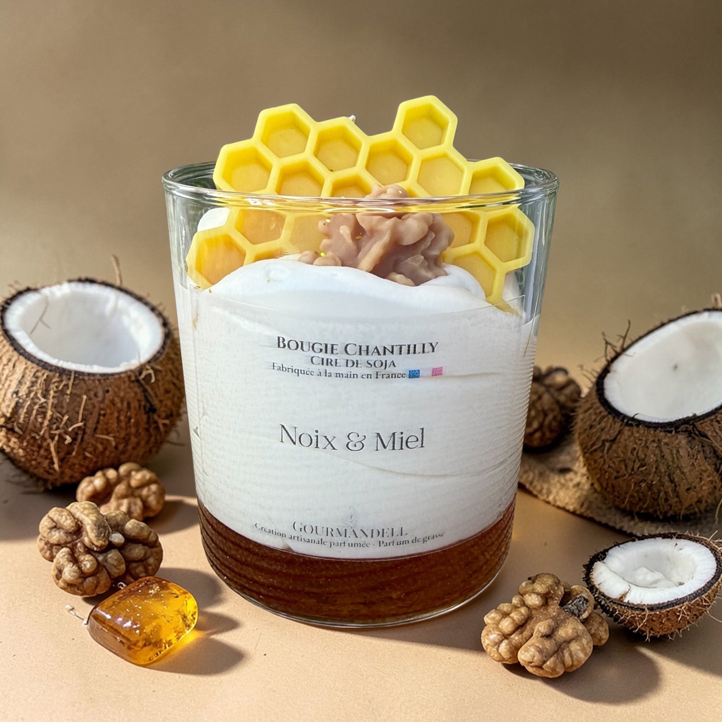 Bougie chantilly parfum Noix & Miel