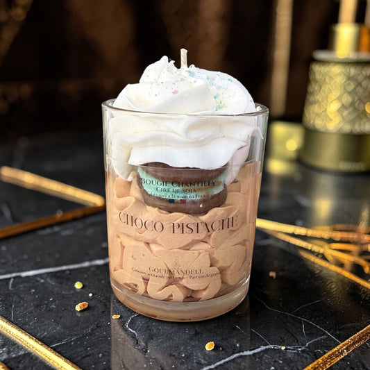 Bougie chantilly parfum Choco Pistache