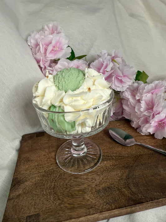 Bougie parfumée glace – Pistache gourmande – 170 g ou 180 g