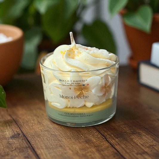 Bougie parfumée Monoï Pêche – Cire de soja