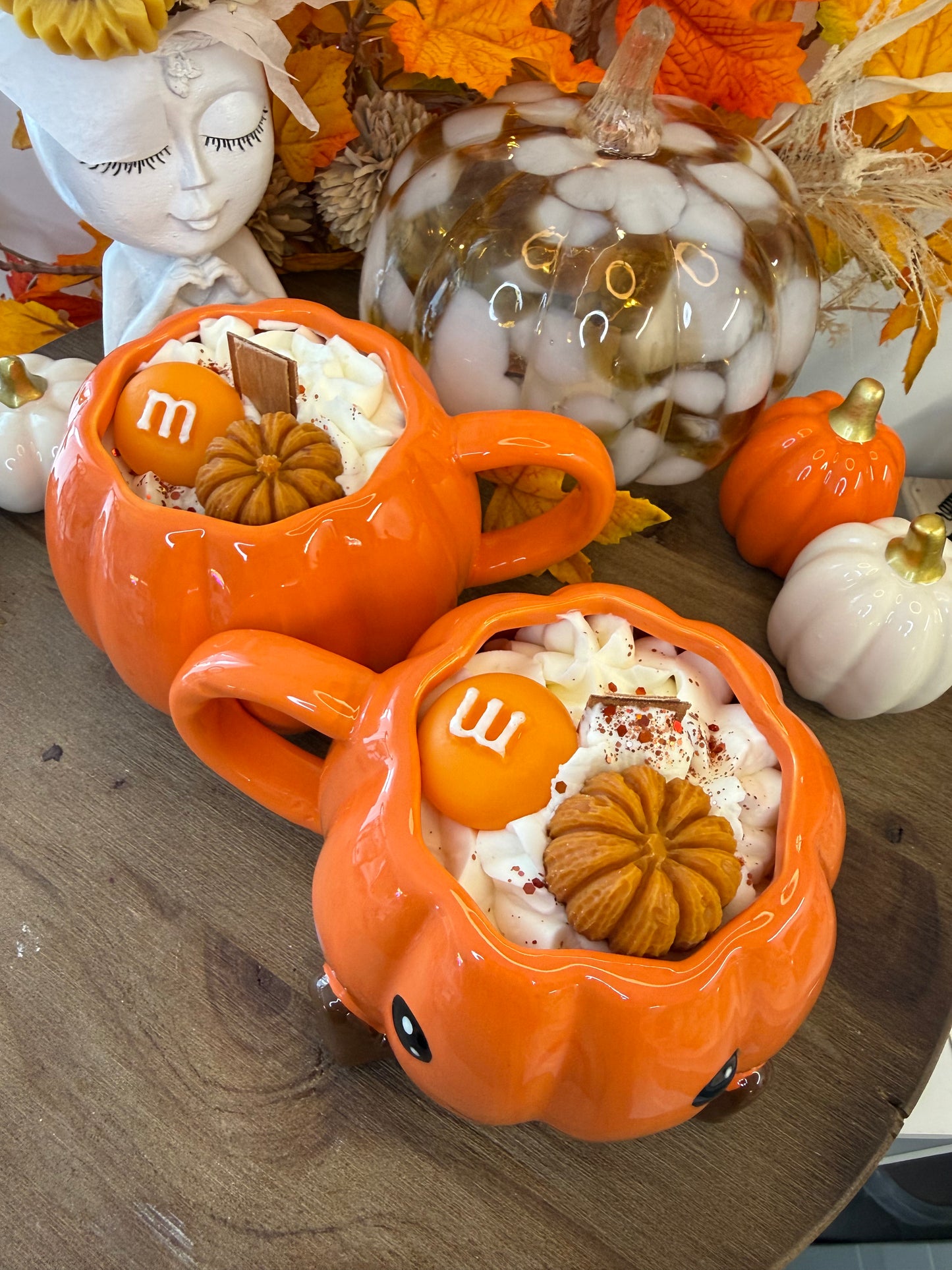 🎃 Bougie Tasse Citrouille Gourmande – Nougat Blanc