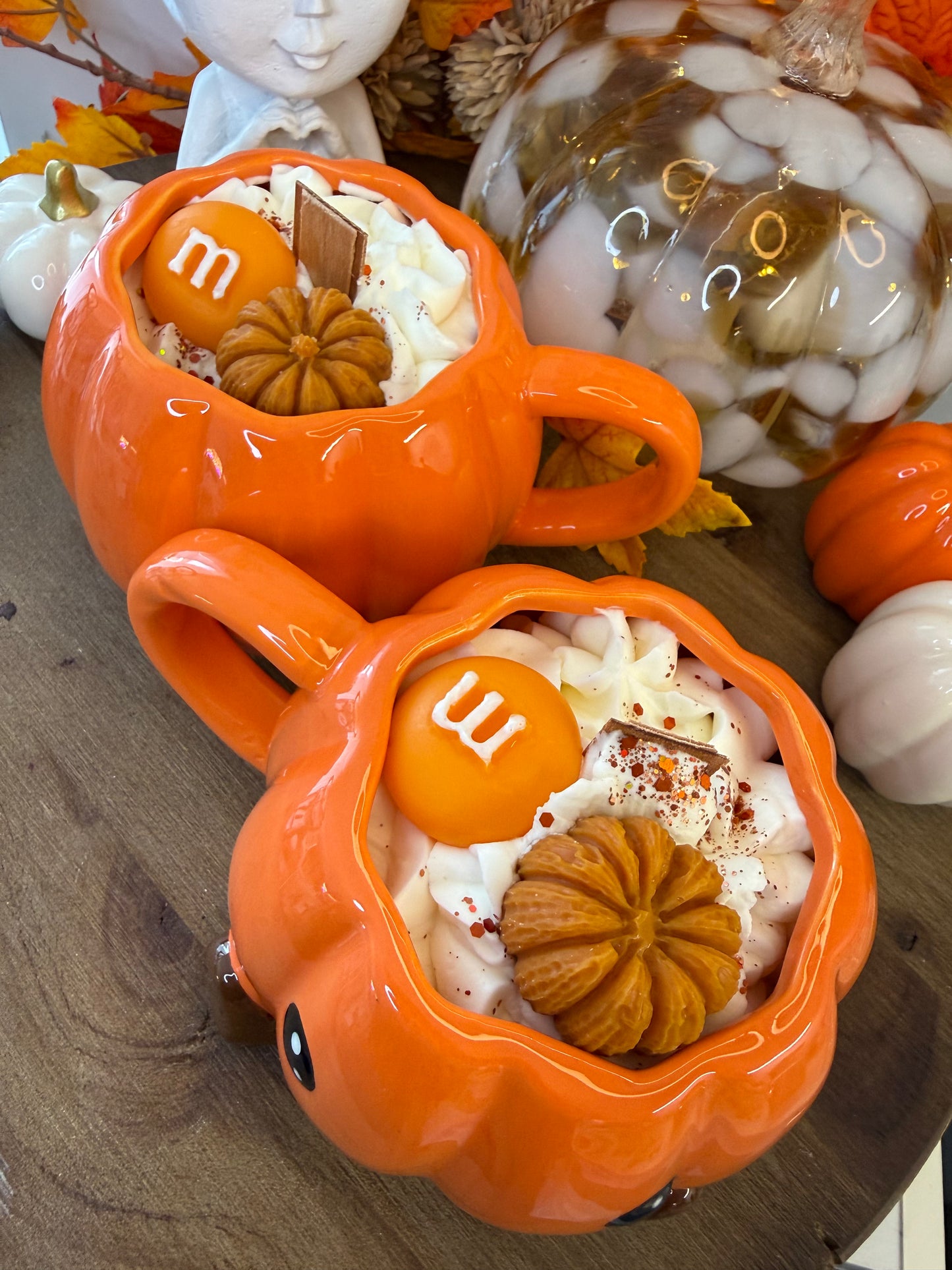 🎃 Bougie Tasse Citrouille Gourmande – Nougat Blanc